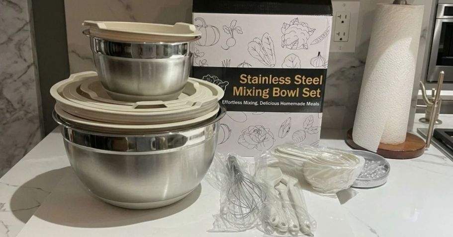 Stainless Steel Mixing Bowls 21-Piece Set Only $29.99 Shipped on Amazon (Reg. $50)