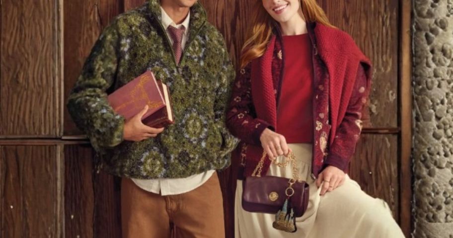 two people wearing harry potter clothing