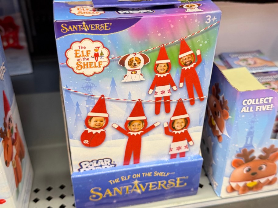 box of Elf on the Shelf photo garland