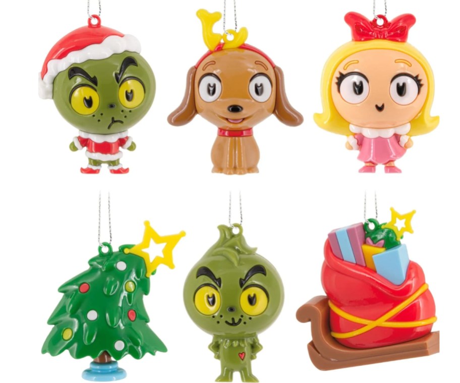 6 grinch blindbox ornaments