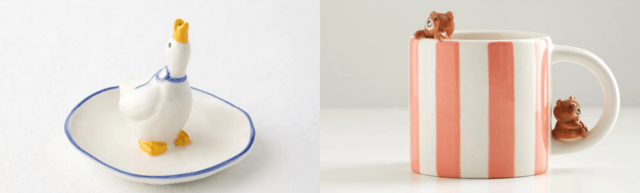 trinket dish and animal mug