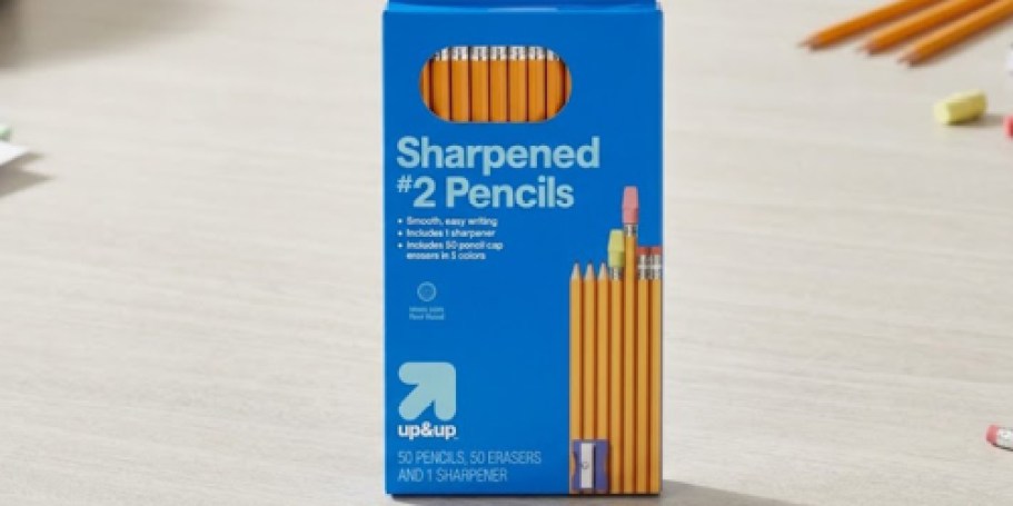 Sharpened Pencils 50-Count w/ Eraser Caps & Sharpener Kit Only $2.99 on Target.com