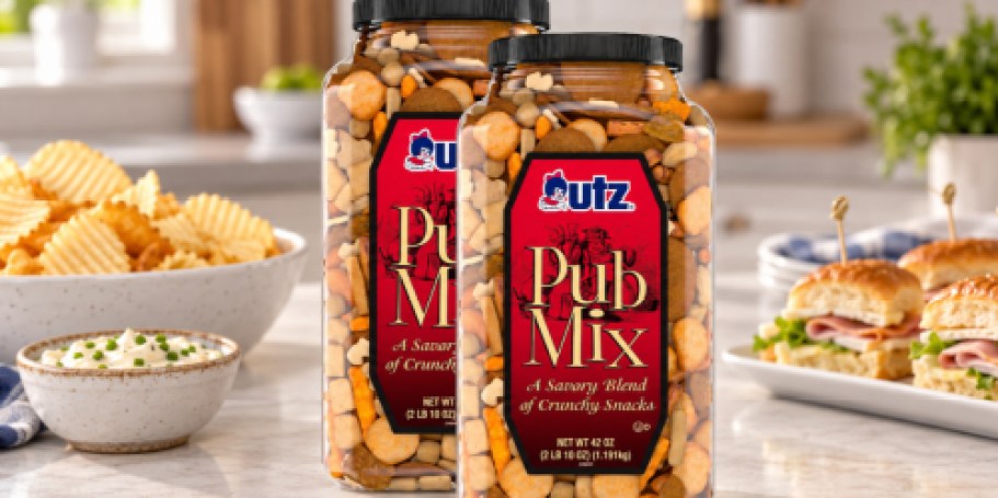 TWO Utz Pub Mix 42-oz Barrels Just $16 Shipped on Amazon (Reg. $30)