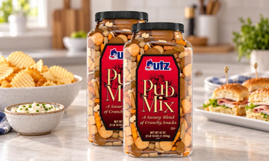 TWO Utz Pub Mix 42-oz Barrels Just $16 Shipped on Amazon (Reg. $30)
