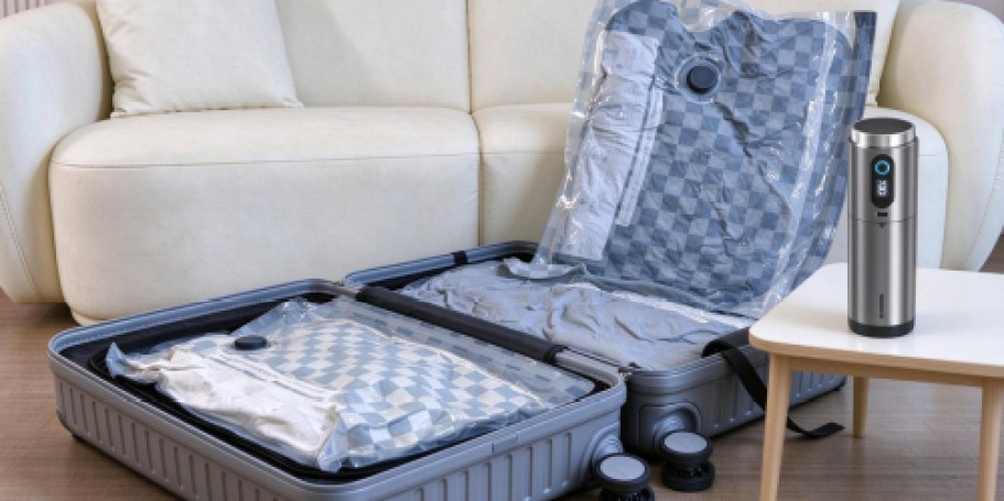 Travel Vacuum Bag Sets w/ Rechargeable Pump from $16.99 on Amazon (Reg. $37)