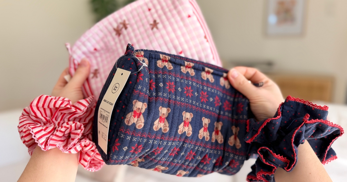 Walmart’s Quilted Pouch & Scrunchies Have NEW Holiday Prints (Fun Stocking Stuffer!)