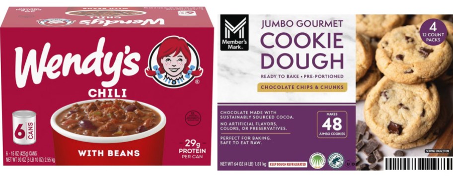 wendys chili and cookie dough box