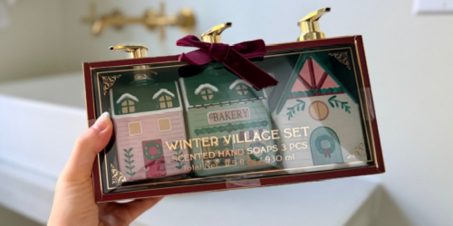 Walmart’s Under $10 Winter Village Hand Soap Set Is Almost Too Cute to Use!