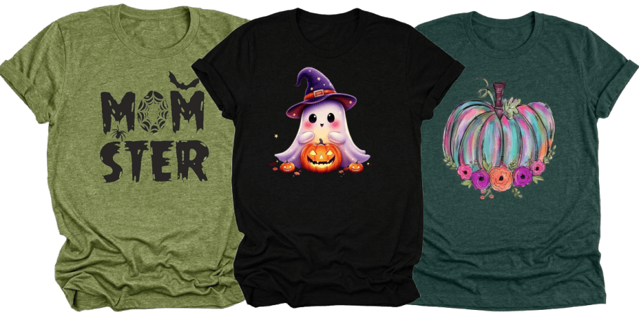 3 womens fall and halloween tees