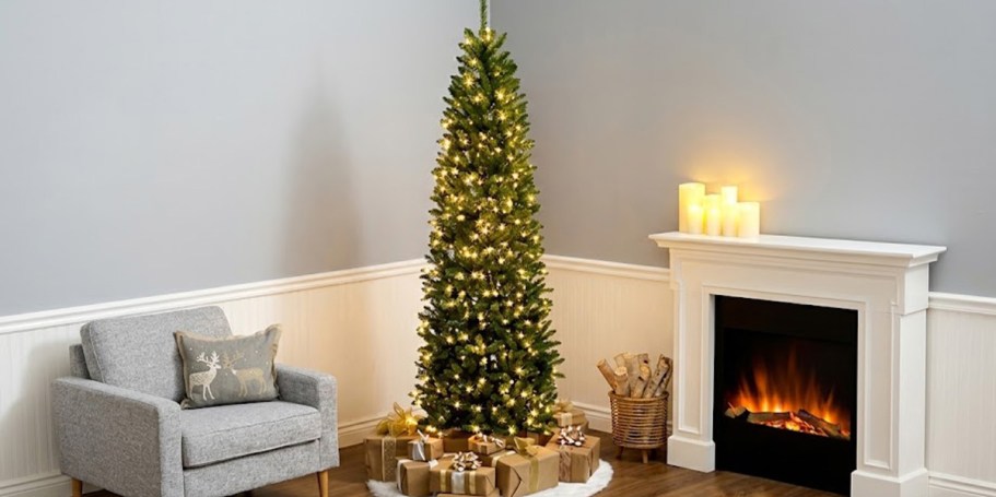 7.5′ Pre-Lit Slim Christmas Tree Only $39.99 Shipped for Prime Members (Reg. $155)